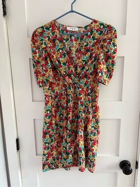Axara Paris Floral Faux Wrap Dress size M